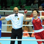 〈女子ボクシング〉ミドル級、チャン・ウンフィ選手が金メダル