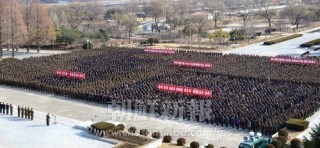 国家科学院で行われた軍民決起集会（朝鮮中央通信＝朝鮮通信）