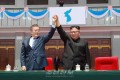 〈북남수뇌회담〉김정은원수님, 문재인대통령과 함께 대집단체조와 예술공연을 관람