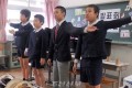 학생들모습에 감탄／후꾸시마초중에서 학습발표회