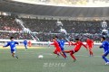 조선과 일본 체육대학팀들 축구경기 진행