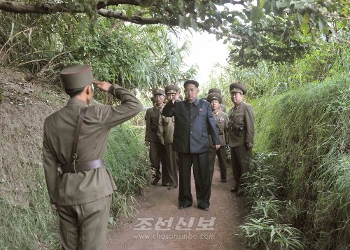 김정은원수님께서 월내도방어대를 시찰하시였다.(조선중앙통신)